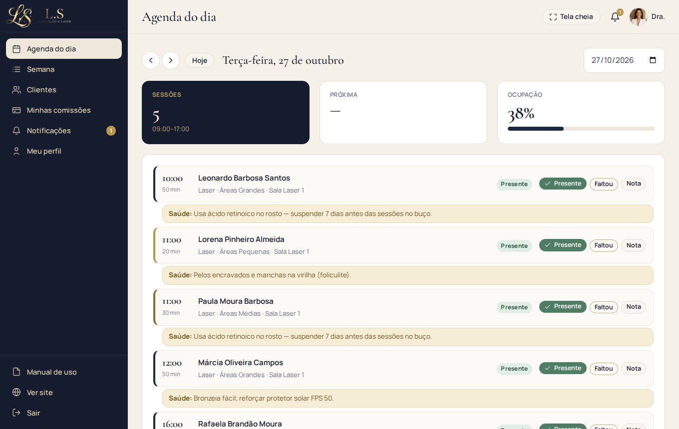 Cada especialista com a própria agenda